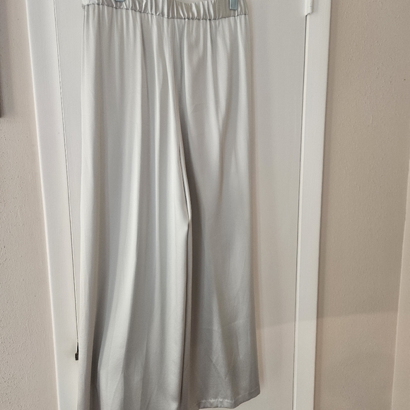 St. John Silver Maxi A-Line Pleated Jumpsuit - Picture 6 of 8